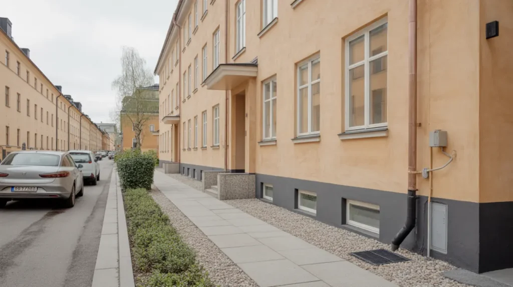 fasadrenovering med ny puts och m lning i g rdet stermalm
