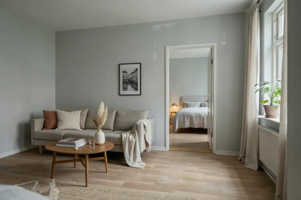 helhetsm lning och tapetsering av vardagsrum och sovrum i g rdet stermalm